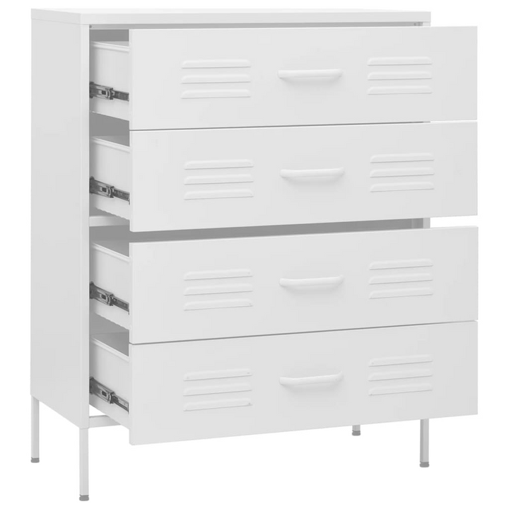 Modern Steel Chest of Drawers in White - 3 Drawer, 80x35x101.5cm | Durable & Stylish Storage Solution - Premium  from Home Treasures - Just £254.99! Shop now at Home Treasures