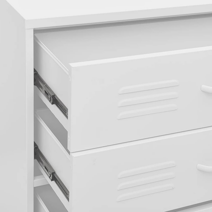 Modern Steel Chest of Drawers in White - 3 Drawer, 80x35x101.5cm | Durable & Stylish Storage Solution - Premium  from Home Treasures - Just £254.99! Shop now at Home Treasures