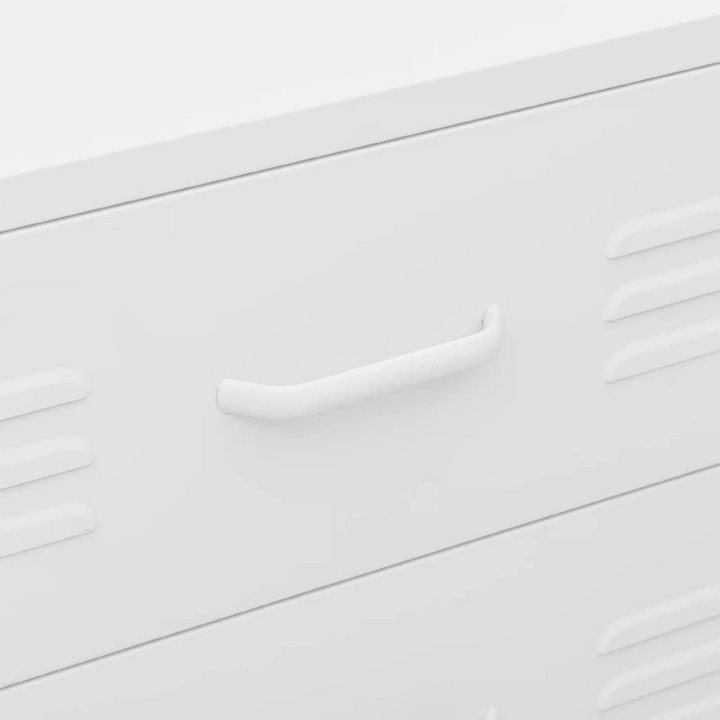 Modern Steel Chest of Drawers in White - 3 Drawer, 80x35x101.5cm | Durable & Stylish Storage Solution - Premium  from Home Treasures - Just £254.99! Shop now at Home Treasures