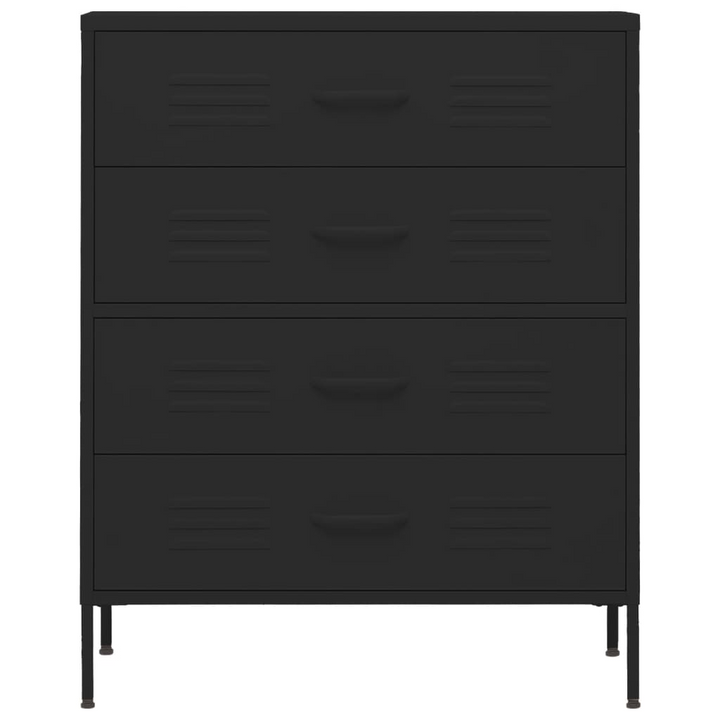 Sleek Black Steel Chest of Drawers - Durable and Modern Storage Solution (80 x 35 x 101.5 cm) - Premium  from Home Treasures - Just £220.99! Shop now at Home Treasures