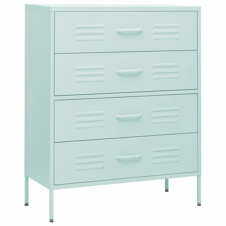 Modern Mint Steel Chest of Drawers - 80 x 35 x 101.5cm | Durable, Stylish, and Functional Storage Solution - Premium  from Home Treasures - Just £220.99! Shop now at Home Treasures