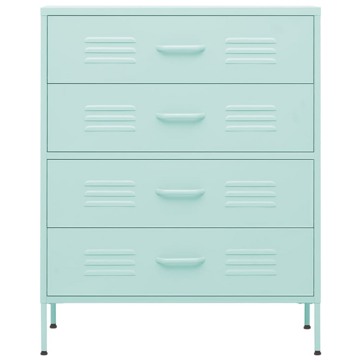 Modern Mint Steel Chest of Drawers - 80 x 35 x 101.5cm | Durable, Stylish, and Functional Storage Solution - Premium  from Home Treasures - Just £220.99! Shop now at Home Treasures