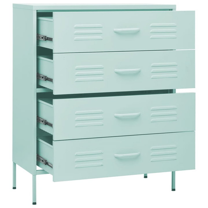 Modern Mint Steel Chest of Drawers - 80 x 35 x 101.5cm | Durable, Stylish, and Functional Storage Solution - Premium  from Home Treasures - Just £220.99! Shop now at Home Treasures