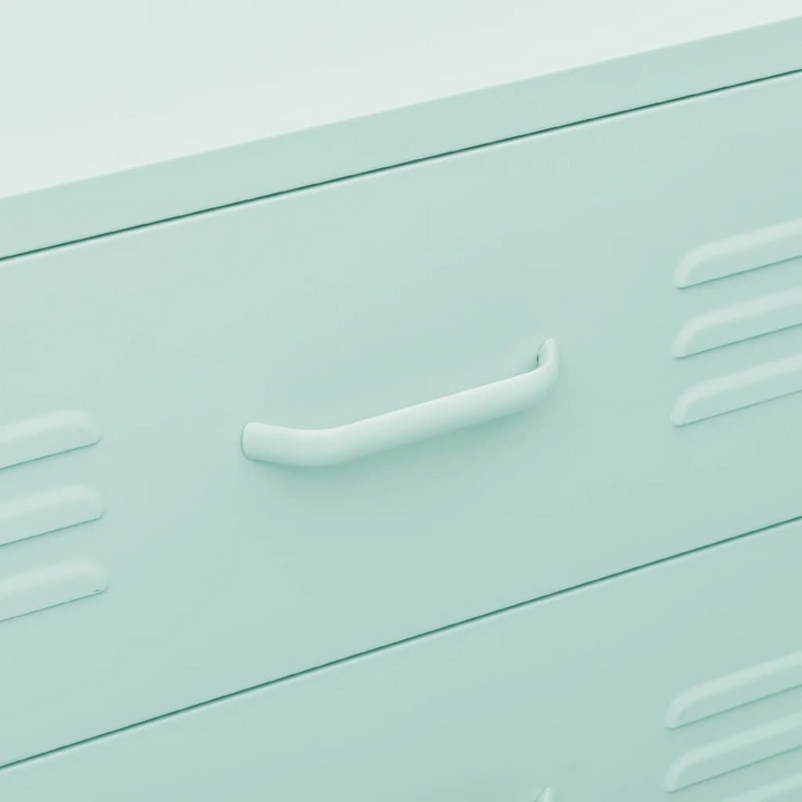 Modern Mint Steel Chest of Drawers - 80 x 35 x 101.5cm | Durable, Stylish, and Functional Storage Solution - Premium  from Home Treasures - Just £220.99! Shop now at Home Treasures