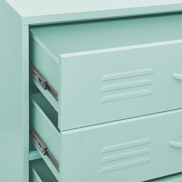 Modern Mint Steel Chest of Drawers - 80 x 35 x 101.5cm | Durable, Stylish, and Functional Storage Solution - Premium  from Home Treasures - Just £220.99! Shop now at Home Treasures