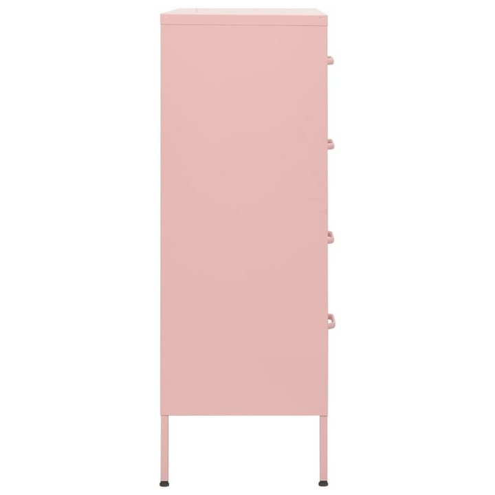 Elegant Steel Chest of Drawers in Pink - Durable, Stylish Storage Solution - 80 x 35 x 101.5 cm - Premium  from Home Treasures - Just £225.99! Shop now at Home Treasures