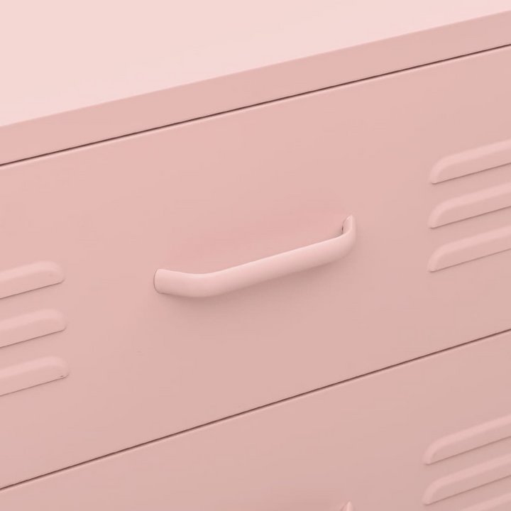 Elegant Steel Chest of Drawers in Pink - Durable, Stylish Storage Solution - 80 x 35 x 101.5 cm - Premium  from Home Treasures - Just £225.99! Shop now at Home Treasures