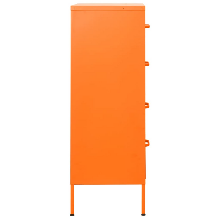 Vibrant Orange Steel Chest of Drawers - Sturdy Storage Solution, 80x35x101.5cm, with Adjustable Leg Height and Smooth Ballbearing Runners - Premium  from Home Treasures - Just £213.99! Shop now at Home Treasures