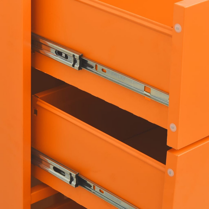 Vibrant Orange Steel Chest of Drawers - Sturdy Storage Solution, 80x35x101.5cm, with Adjustable Leg Height and Smooth Ballbearing Runners - Premium  from Home Treasures - Just £213.99! Shop now at Home Treasures