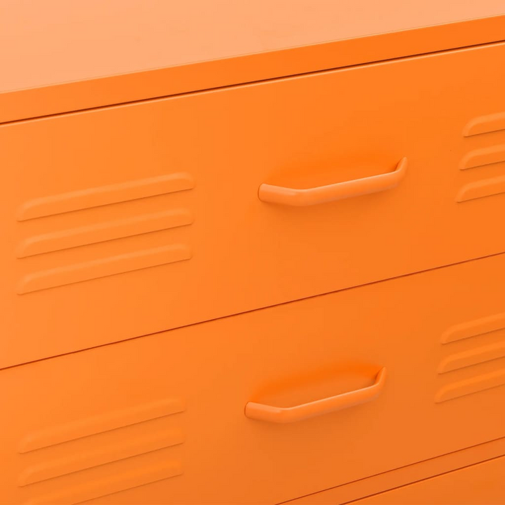 Vibrant Orange Steel Chest of Drawers - Sturdy Storage Solution, 80x35x101.5cm, with Adjustable Leg Height and Smooth Ballbearing Runners - Premium  from Home Treasures - Just £213.99! Shop now at Home Treasures