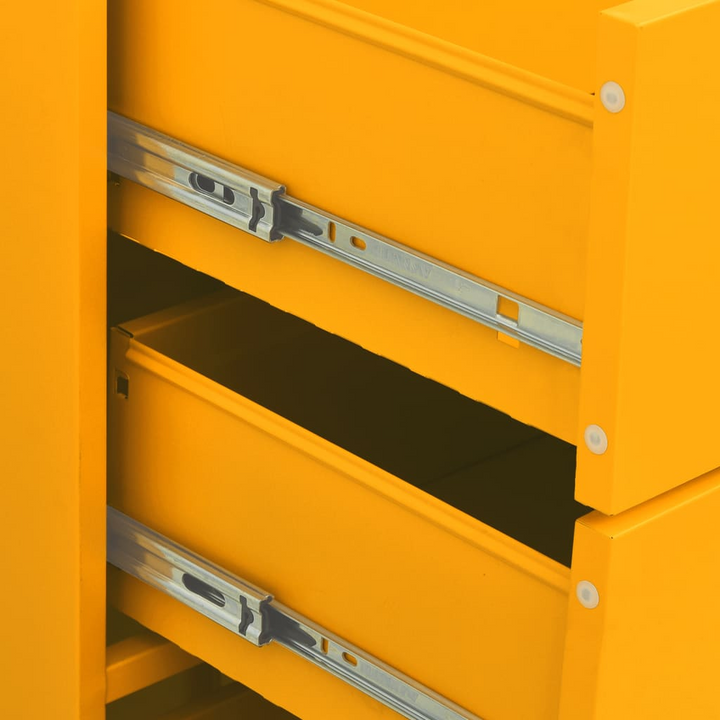 Stylish Mustard Yellow Steel Chest of Drawers - Durable & Spacious Storage Solution, 80 x 35 x 101.5 cm - Premium  from Home Treasures - Just £245.99! Shop now at Home Treasures