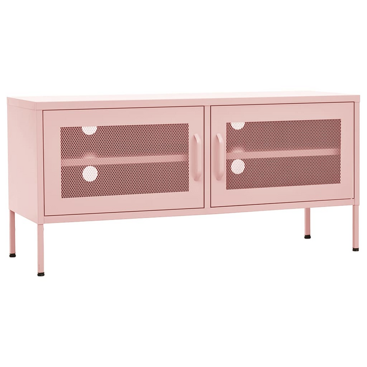 Durable Steel TV Cabinet in Pink - Sleek & Practical Storage Solution for Modern Living Spaces - Premium  from Home Treasures - Just £185.99! Shop now at Home Treasures