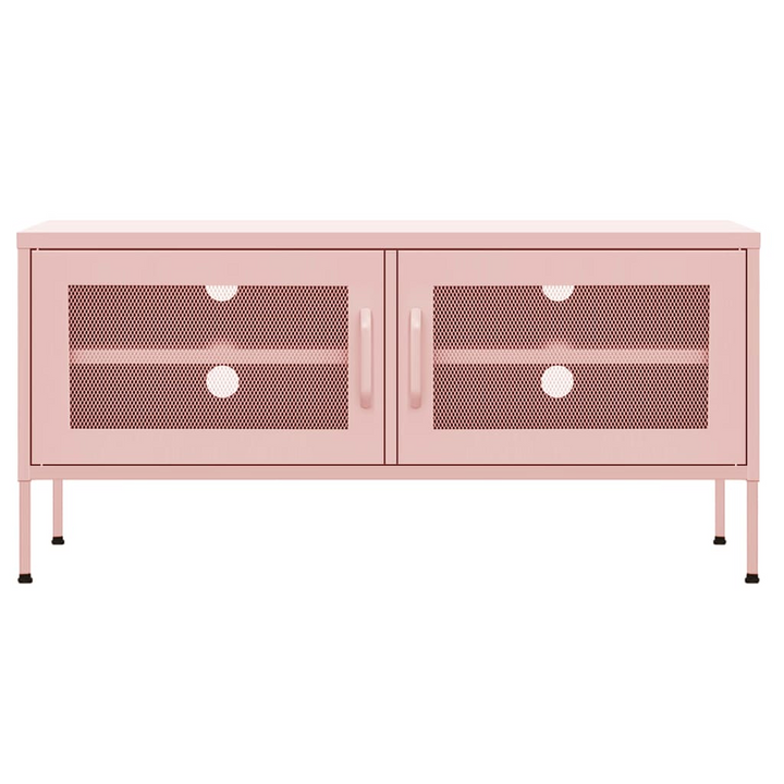 Durable Steel TV Cabinet in Pink - Sleek & Practical Storage Solution for Modern Living Spaces - Premium  from Home Treasures - Just £185.99! Shop now at Home Treasures