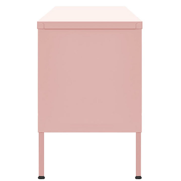 Durable Steel TV Cabinet in Pink - Sleek & Practical Storage Solution for Modern Living Spaces - Premium  from Home Treasures - Just £185.99! Shop now at Home Treasures