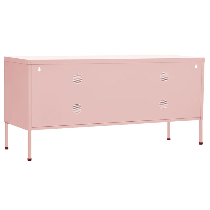 Durable Steel TV Cabinet in Pink - Sleek & Practical Storage Solution for Modern Living Spaces - Premium  from Home Treasures - Just £185.99! Shop now at Home Treasures