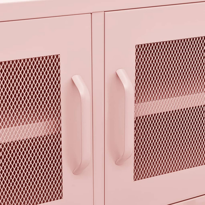 Durable Steel TV Cabinet in Pink - Sleek & Practical Storage Solution for Modern Living Spaces - Premium  from Home Treasures - Just £185.99! Shop now at Home Treasures