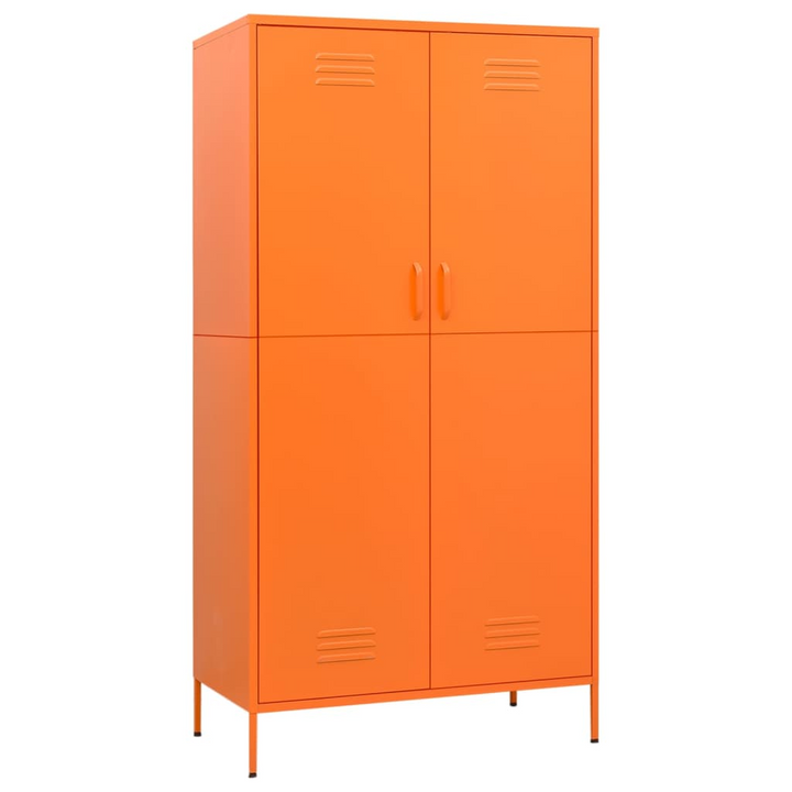 Stylish Orange Steel Wardrobe - 90 x 50 x 180 cm - Adjustable Shelves and Hanging Rod - Premium  from Home Treasures - Just £396.99! Shop now at Home Treasures