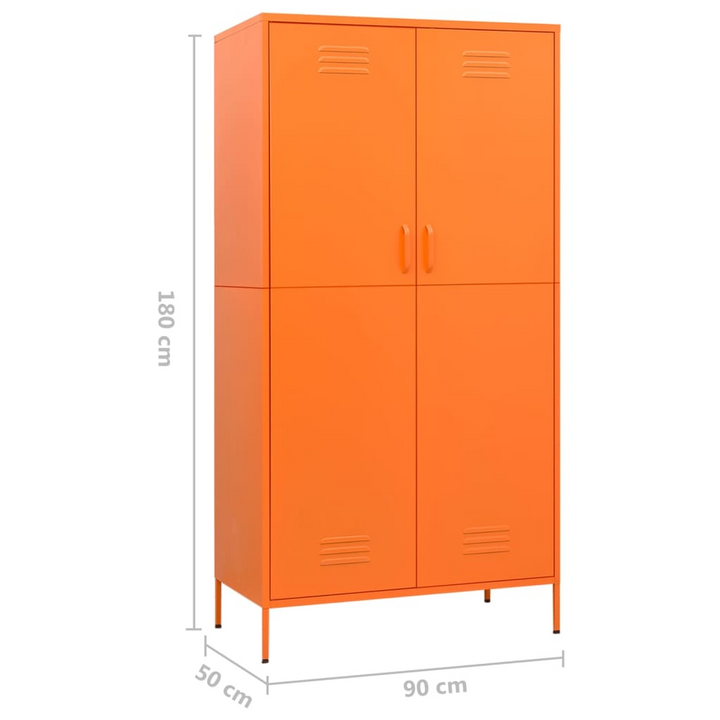 Stylish Orange Steel Wardrobe - 90 x 50 x 180 cm - Adjustable Shelves and Hanging Rod - Premium  from Home Treasures - Just £396.99! Shop now at Home Treasures