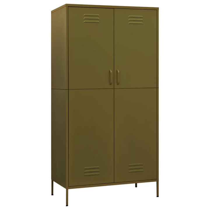 Stylish & Durable Steel Wardrobe - Olive Green - 90x50x180cm - Adjustable Shelves & Hanging Rod - Ideal for Organized Storage - Premium  from Home Treasures - Just £380.99! Shop now at Home Treasures