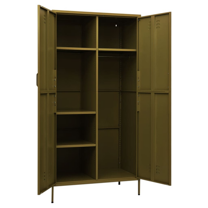 Stylish & Durable Steel Wardrobe - Olive Green - 90x50x180cm - Adjustable Shelves & Hanging Rod - Ideal for Organized Storage - Premium  from Home Treasures - Just £380.99! Shop now at Home Treasures