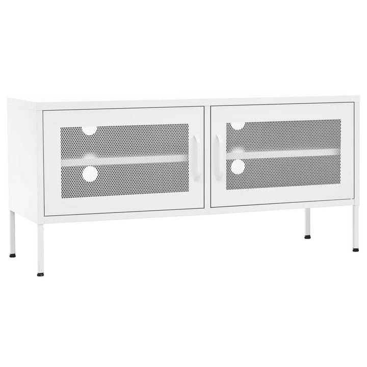 Steel TV Cabinet (White) – Sturdy and Stylish Storage Solution for Your Living Space - Premium  from Home Treasures - Just £121.99! Shop now at Home Treasures