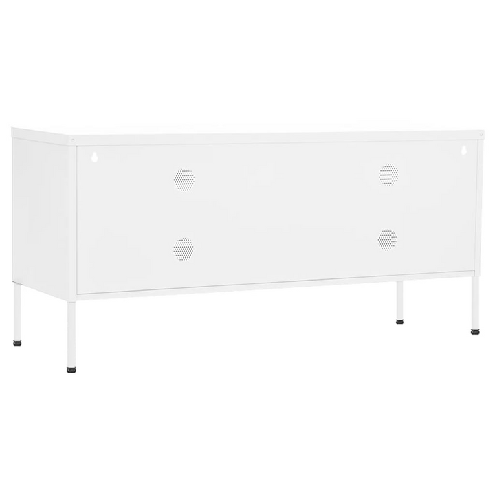 Steel TV Cabinet (White) – Sturdy and Stylish Storage Solution for Your Living Space - Premium  from Home Treasures - Just £121.99! Shop now at Home Treasures