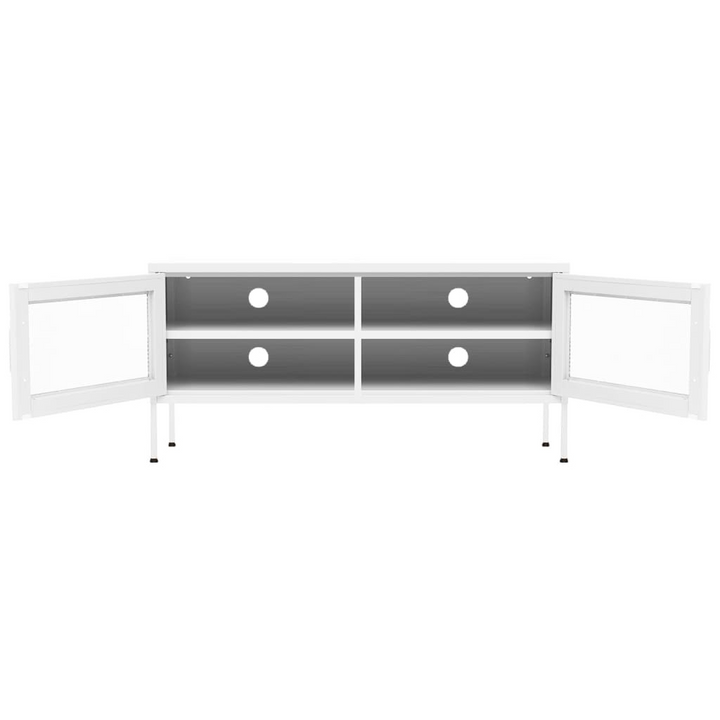 Steel TV Cabinet (White) – Sturdy and Stylish Storage Solution for Your Living Space - Premium  from Home Treasures - Just £121.99! Shop now at Home Treasures