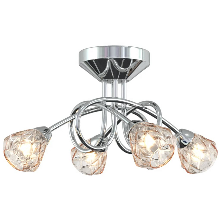 Elegant Glass Lattice Shaded Ceiling Light - Transparent, Modern Design with Energy-Saving LED Technology - Premium  from Home Treasures - Just £62.99! Shop now at Home Treasures