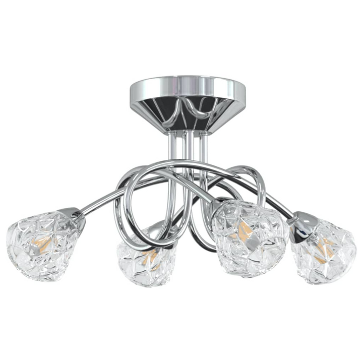 Elegant Glass Lattice Shaded Ceiling Light - Transparent, Modern Design with Energy-Saving LED Technology - Premium  from Home Treasures - Just £62.99! Shop now at Home Treasures