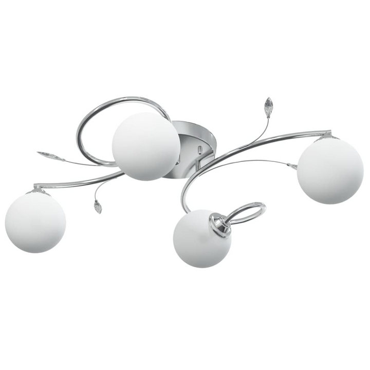 Elegant Ceiling Light with Round Glass Shades - White | Modern LED Chandelier for Living Room & Bedroom - Premium  from Home Treasures - Just £64.99! Shop now at Home Treasures