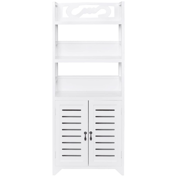 Elegant Paulownia Wood Display Cabinet in White - 46 x 24 x 140cm - Ample Storage and Stylish Design - Premium  from Home Treasures - Just £127.99! Shop now at Home Treasures