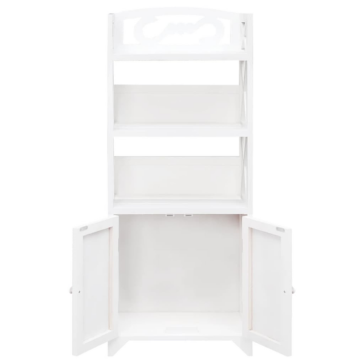 Elegant Paulownia Wood Display Cabinet in White - 46 x 24 x 140cm - Ample Storage and Stylish Design - Premium  from Home Treasures - Just £127.99! Shop now at Home Treasures