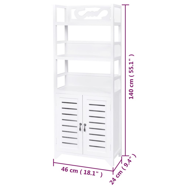 Elegant Paulownia Wood Display Cabinet in White - 46 x 24 x 140cm - Ample Storage and Stylish Design - Premium  from Home Treasures - Just £127.99! Shop now at Home Treasures