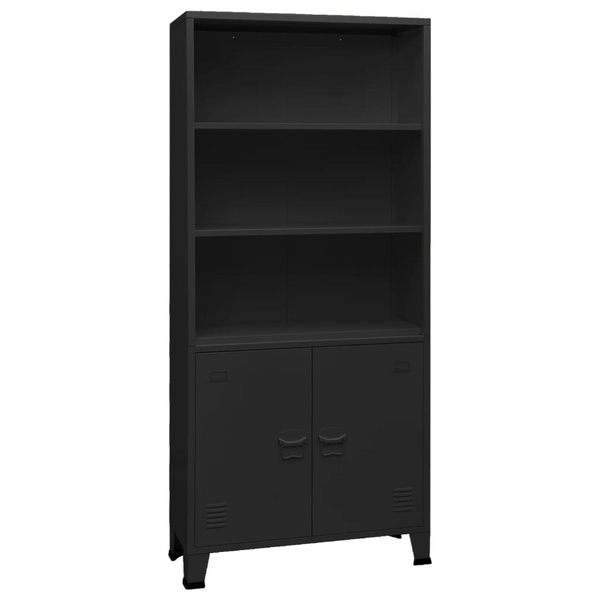 Stylish & Durable Steel Industrial Bookshelf in Black, 80x32x180cm - Perfect for Home & Office - Premium  from Home Treasures - Just £240.99! Shop now at Home Treasures