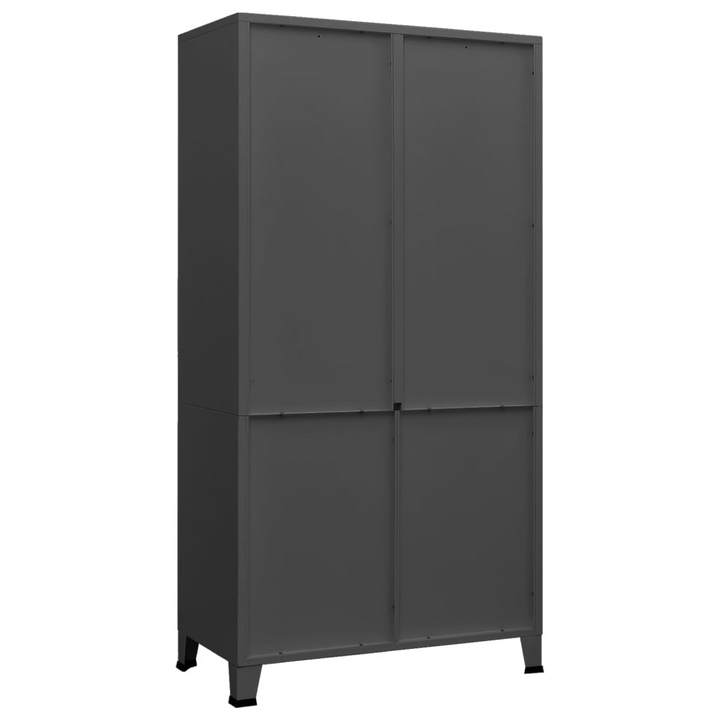 Durable Metal Industrial Style Wardrobe - Anthracite, 90x50x180cm, with Shelves & Cloth Hanger - Premium  from Home Treasures - Just £456.99! Shop now at Home Treasures