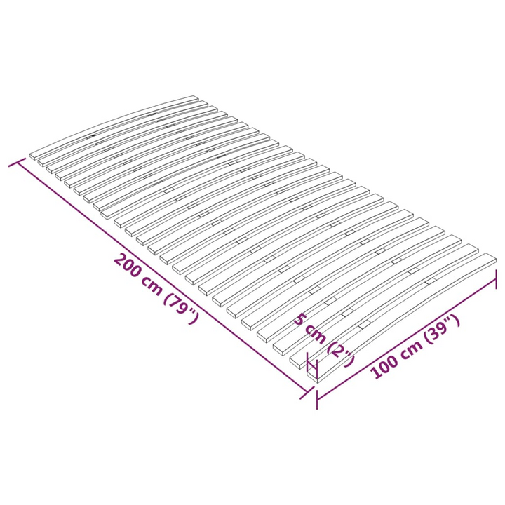 Foldable Slatted Bed Base, 100x200 cm | 24 Slats | Solid Poplar Wood | Durable - Premium  from Home Treasures - Just £46.99! Shop now at Home Treasures