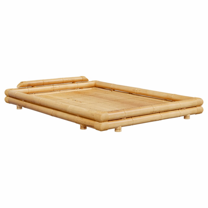 Eco-Friendly Bamboo Bed Frame 140 x 200cm - Rustic & Durable Bedroom Furniture - Premium Beds, Frames &amp; Bases from Home Treasures - Just £990.99! Shop now at Home Treasures