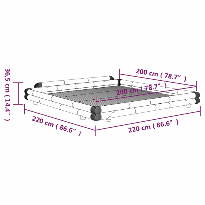 Eco-Friendly Bamboo Bed Frame 200 x 200cm - Durable & Rustic Design - Premium  from Home Treasures - Just £1022.99! Shop now at Home Treasures