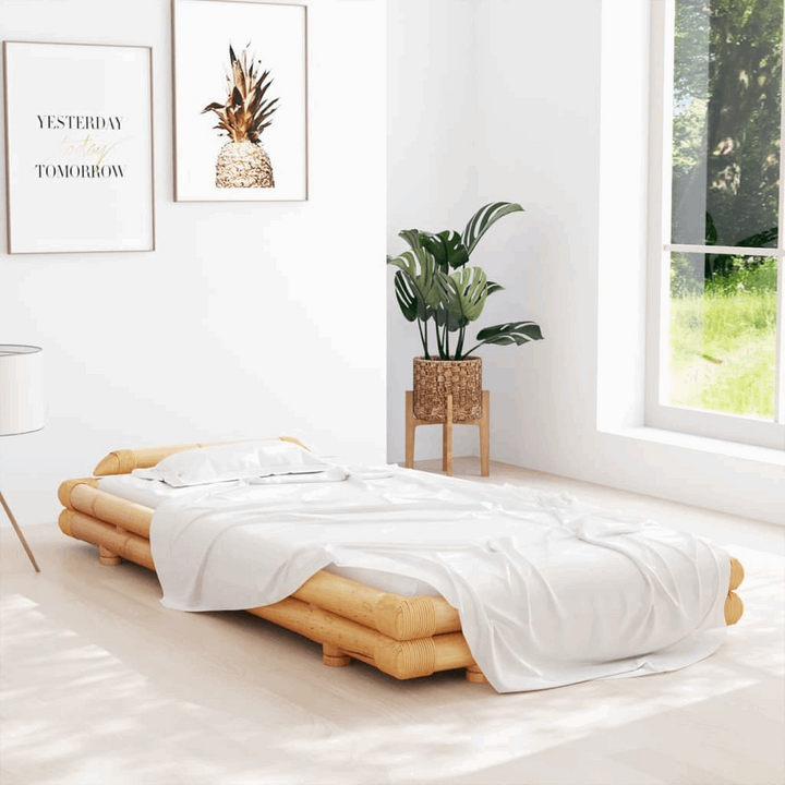 Eco-Friendly Bamboo Bed Frame 90 x 200cm - Rustic Style, Durable & Sustainable - Premium  from Home Treasures - Just £841.99! Shop now at Home Treasures