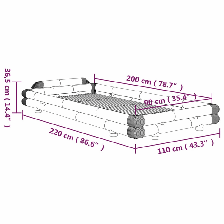 Eco-Friendly Bamboo Bed Frame 90 x 200cm - Rustic Style, Durable & Sustainable - Premium  from Home Treasures - Just £841.99! Shop now at Home Treasures