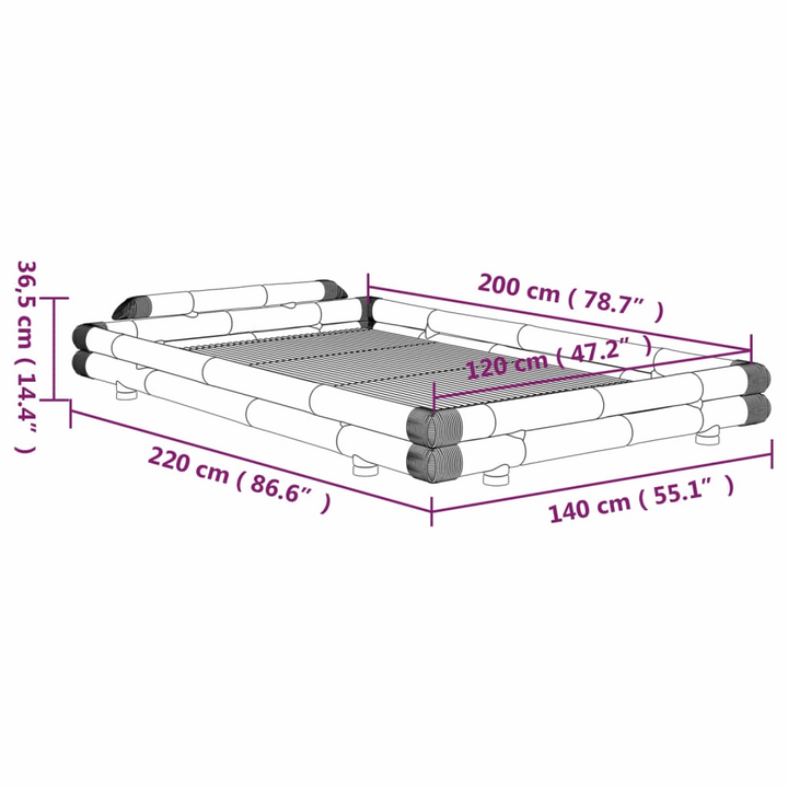 Eco-Friendly Bamboo Bed Frame 120 x 200cm - Vintage Style, Durable & Comfortable - Premium Beds, Frames &amp; Bases from Home Treasures - Just £1037.99! Shop now at Home Treasures