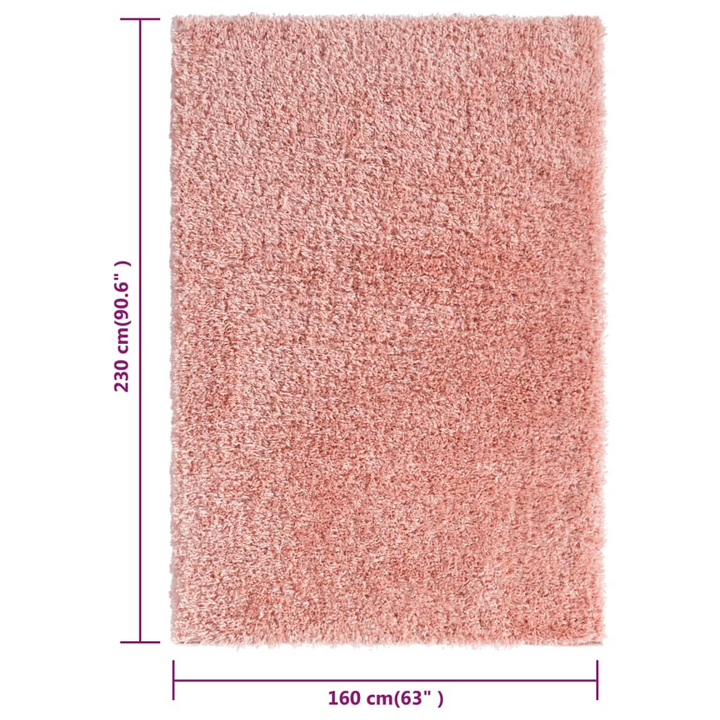 Luxurious High Pile Shaggy Rug in Soft Pink - 160x230 cm, 50 mm Pile Height, Cozy Polyester Mat for Living Rooms & Bedrooms - Premium  from Home Treasures - Just £131.99! Shop now at Home Treasures