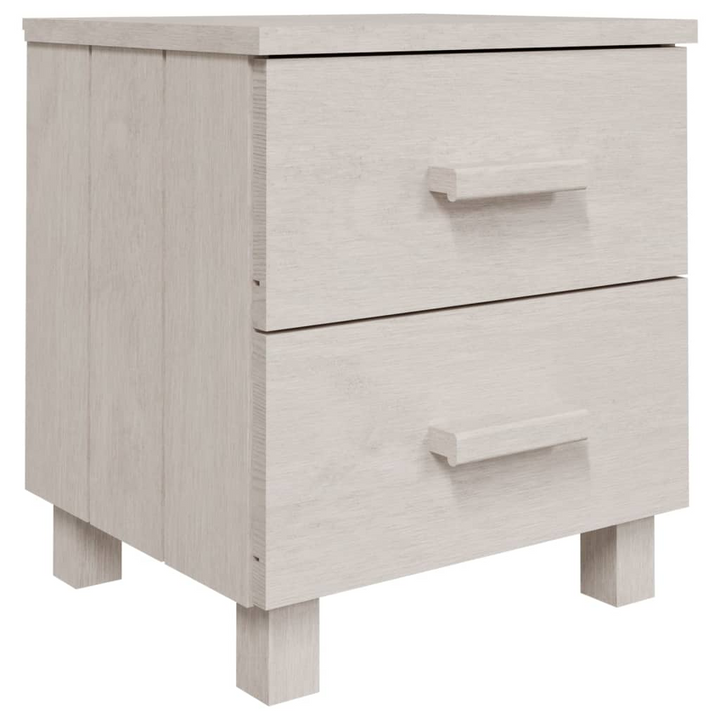 HAMAR Bedside Cabinet in White - Solid Pinewood, Two Drawers, 40x35x44.5 cm | Elegant Bedroom Nightstand - Premium  from Home Treasures - Just £46.99! Shop now at Home Treasures