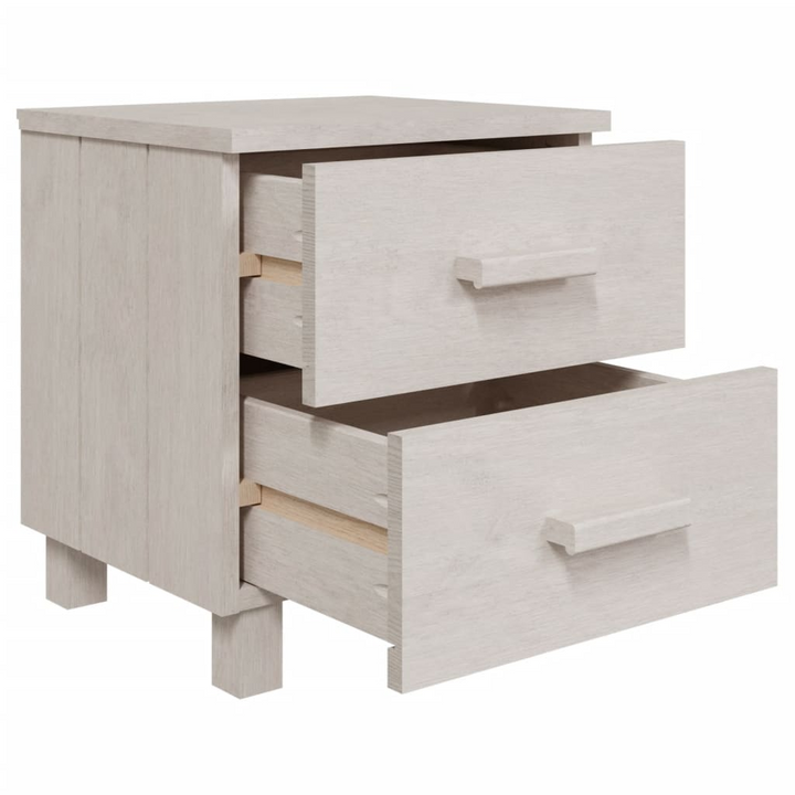 HAMAR Bedside Cabinet in White - Solid Pinewood, Two Drawers, 40x35x44.5 cm | Elegant Bedroom Nightstand - Premium  from Home Treasures - Just £46.99! Shop now at Home Treasures