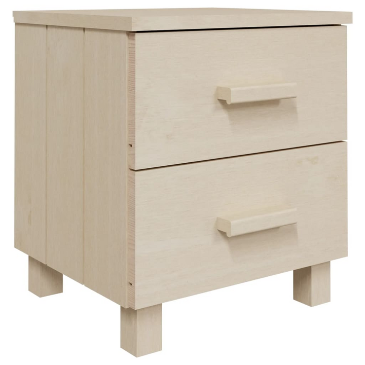 HAMAR Solid Pinewood Bedside Cabinet, 2-Drawer Nightstand in Honey Brown Finish - 40x35x44.5 cm - Premium  from Home Treasures - Just £45.99! Shop now at Home Treasures