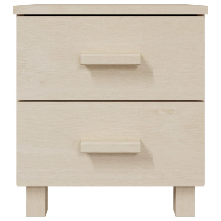 HAMAR Solid Pinewood Bedside Cabinet, 2-Drawer Nightstand in Honey Brown Finish - 40x35x44.5 cm - Premium  from Home Treasures - Just £45.99! Shop now at Home Treasures