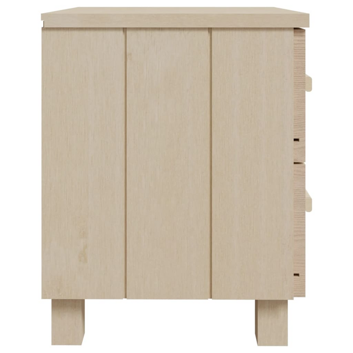 HAMAR Solid Pinewood Bedside Cabinet, 2-Drawer Nightstand in Honey Brown Finish - 40x35x44.5 cm - Premium  from Home Treasures - Just £45.99! Shop now at Home Treasures