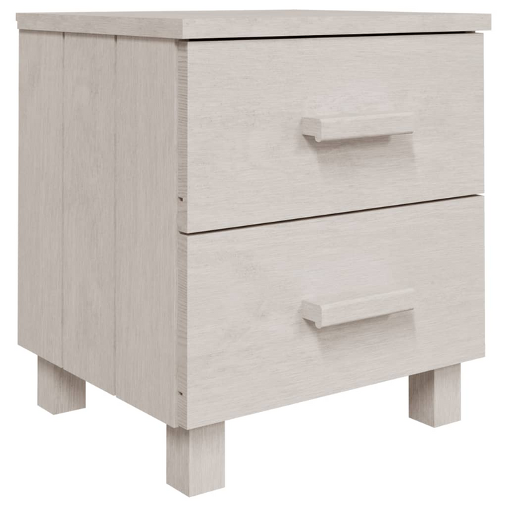 HAMAR 2-Piece Bedside Cabinets - White Solid Pine Wood Nightstands with Storage Drawers - Premium  from Home Treasures - Just £64.99! Shop now at Home Treasures