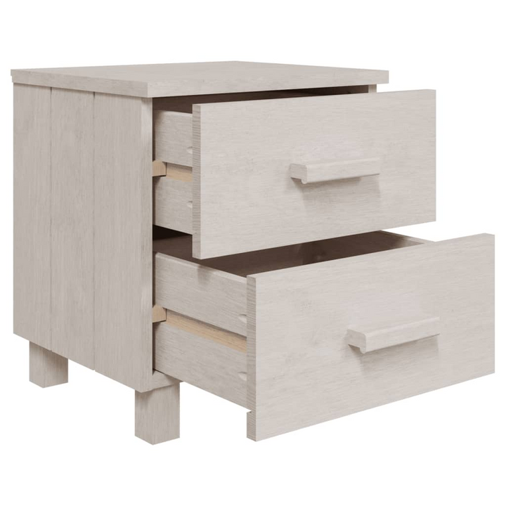 HAMAR 2-Piece Bedside Cabinets - White Solid Pine Wood Nightstands with Storage Drawers - Premium  from Home Treasures - Just £64.99! Shop now at Home Treasures