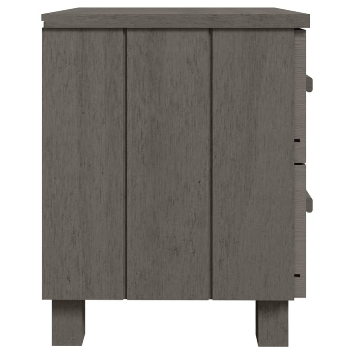 HAMAR Bedside Cabinet in Light Grey - Solid Pinewood, 2 Drawers, 40x35x44.5 cm | Stylish & Practical Bedroom Storage - Premium  from Home Treasures - Just £43.99! Shop now at Home Treasures